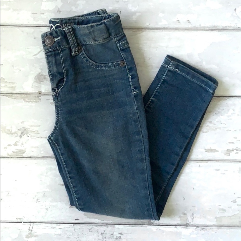 Girls 5T Skinny Jeans Blue Medium Wash Cherokee Brand Toddler Kids Denim